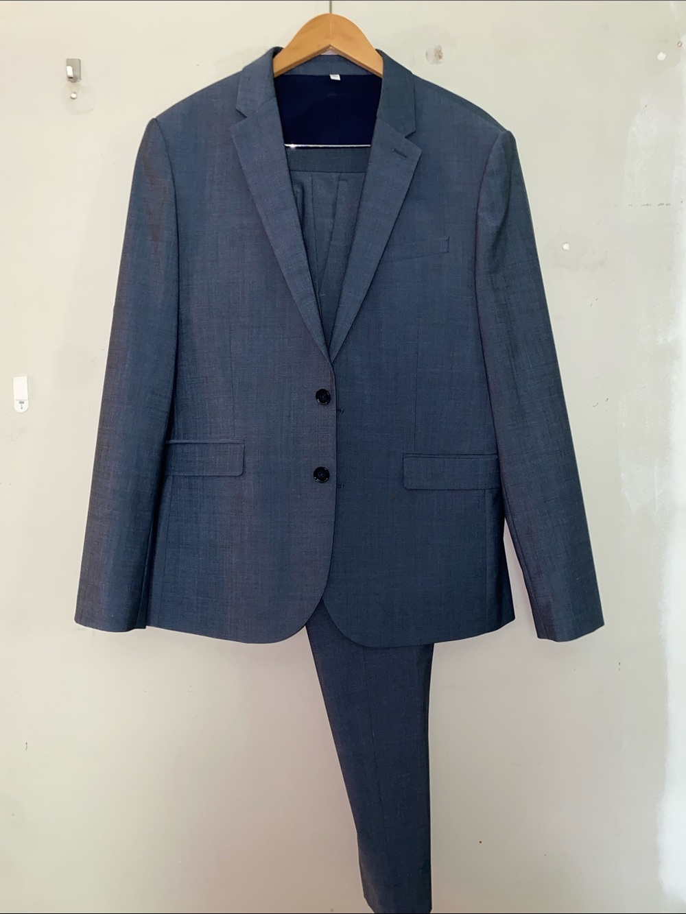 Express Men's Two-Piece Suit in Slate Blue